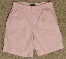 Polo Ralph Lauren Men's 34 Pink Tyler Pleated Chino Shorts Cotton VTG