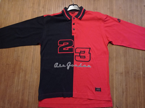 Nike Air Jordan 23 Vintage Rugby Polo Long Sleeve 90s Colorblock Rare M