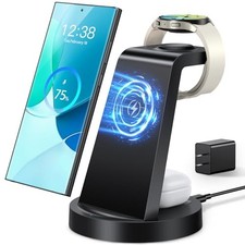 Wireless Charger for Samsung: 3 in 1 Wireless Charging Station for Black