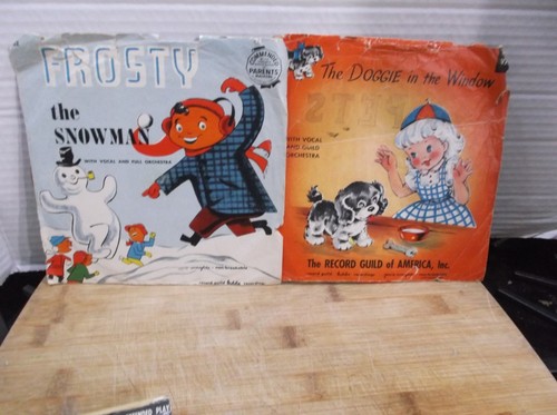 2 Record Guild Of America RED Vinyl 45 RPM Records Frosty & Doggie In The Window - Foto 10 di 10
