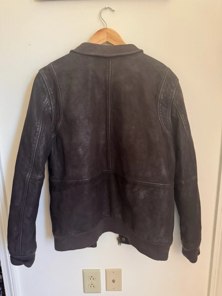 Chaqueta Bomber Vintage RARA Vince Camuto Cuero TALLA M Marrón Oscuro   Foto 2 de 2