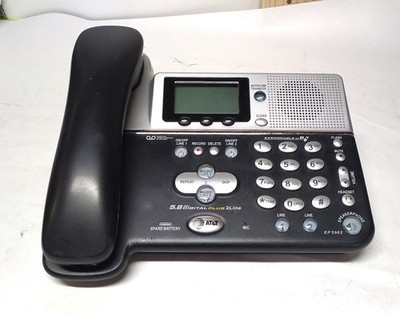 AT&T EP5962 5.8GHz 2 Line Corded Phone Speakerphone Answering System