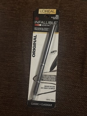 L'Oreal Paris Infallible Pencil Eyeliner + Smudger ~ #581 BLACK BROWN Sealed
