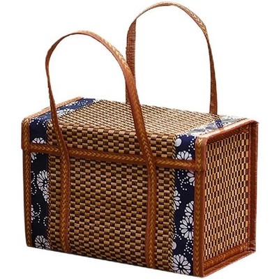 Korb Aufbewahrungstasche aus Korbgeflecht Griff Rattan Gras faltbar Bambus Y7Y57549