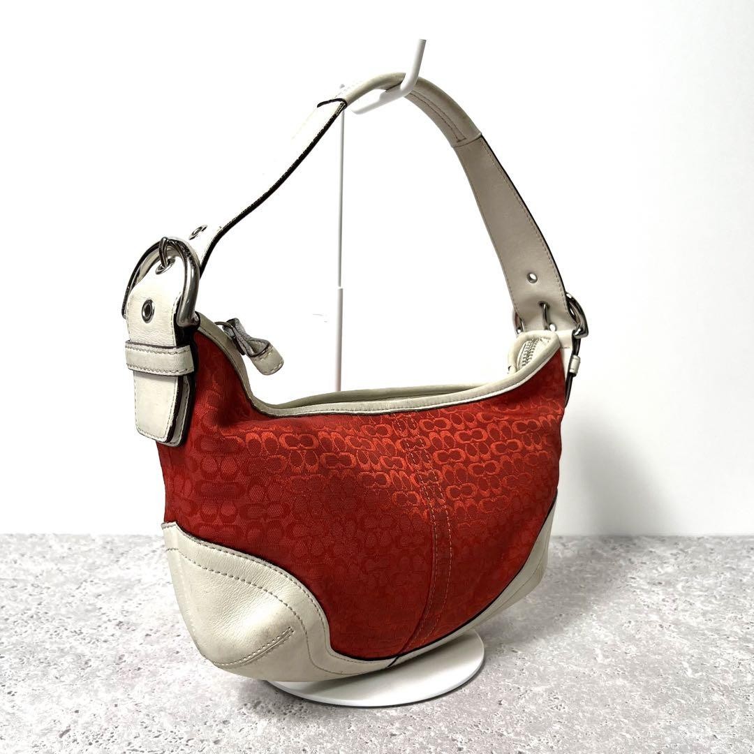 バッグ Coach Soho Studded Shoulder Bag Red y2k Coach Y2K Red Jacquard Soho Shoulder Bag with Leather Trim