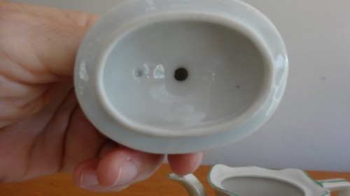 antique childs teapot set made in japan porcelain butterflies flowers plates - Picture 8 of 10