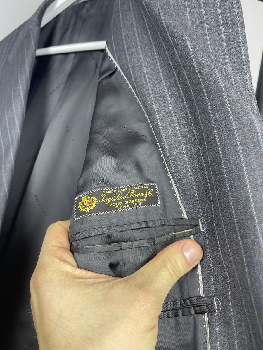 LARDINI loro piana ダークグレー スーツ 46 Loro Piana
