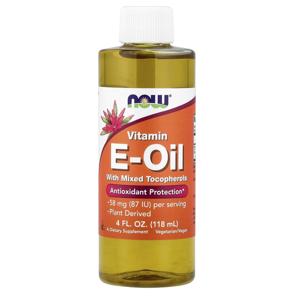 Now Foods Natural E-Oil Antioxidant Protection 4 fl oz 118 ml GMP Quality