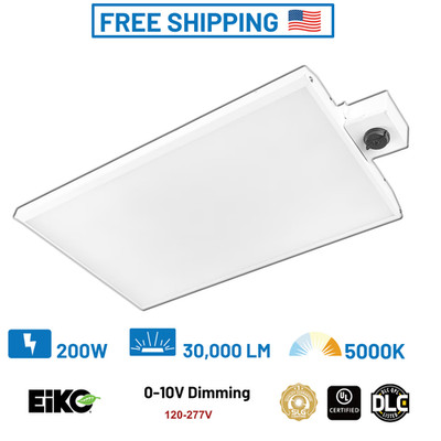 200W Linear High Bay 30000Lm 5000K 120-277V Warehouse Shop Gym Industrial Light