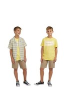 NEW Hurley Boys 2 Piece Woven Shirt T-Shirt Set Yellow White Size MEDIUM 10-12