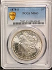 1878-S Morgan Silver Dollar💥PCGS MS63 Gold Shield💥San Francisco Mint💥