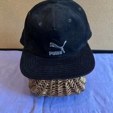 Puma Baseball Cap Hat Strap back Black Flat Brim
