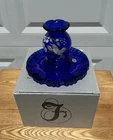 Vintage Fenton Hand Painted Cobalt Blue One-Piece Fairy Light Lamp Excellent !!!