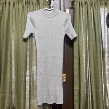 Forever 21 Metallic Ribbed Knit Mock Neck Body Con DressNEW (#219)