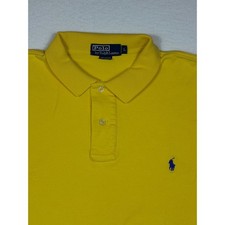 Polo Ralph Lauren Mens Yellow Classic Fit Short Sleeve Pony Polo Shirt Size L