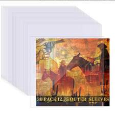 30 Pack 4 Mil Thick Vinyl Sleeves, 12.75" X 12.75" Vinyl Record Sleeves Clear