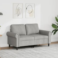 2-Sitzer Sofa Hellgrau Samt 120 Cm Breit Couch
