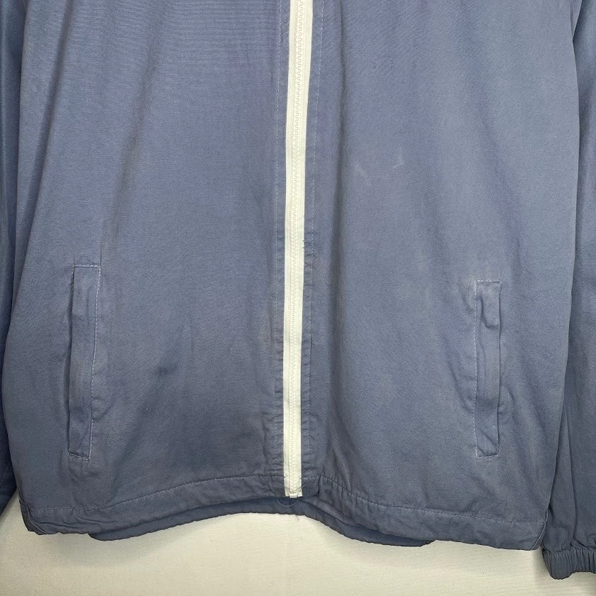 Chaqueta cortavientos John Galt California azul con capucha para mujer OS blanca cremallera Foto 3 de 4