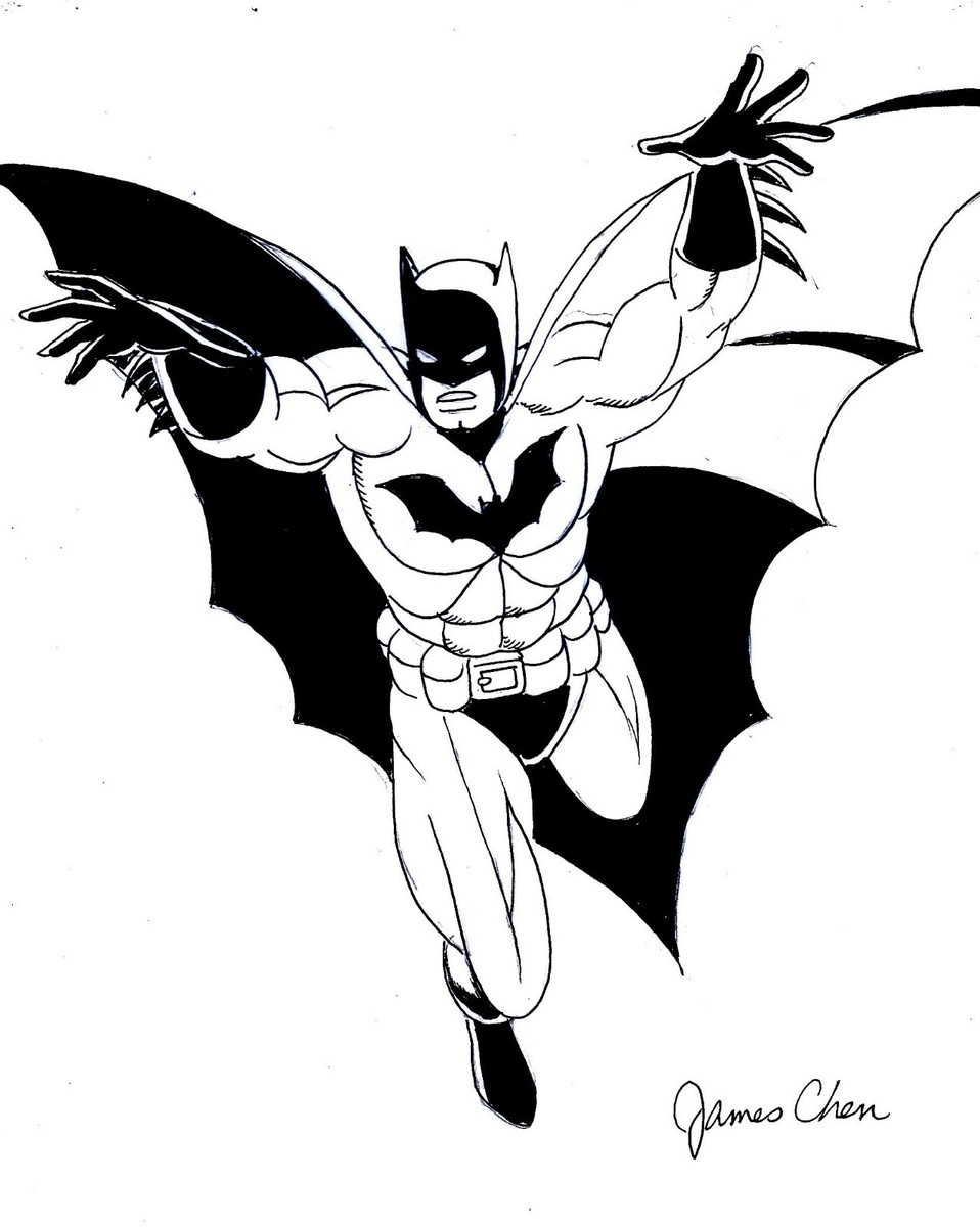 BATMAN BLACK INK ORIGINAL COMIC ART 3 ON CARD STOCK | eBay