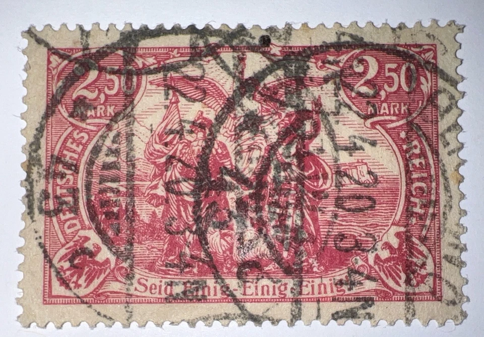 旅行邮票:德国邮票 Mi 115 - 2.50 Mark 二手,手印 — 第 2/4 张图片
