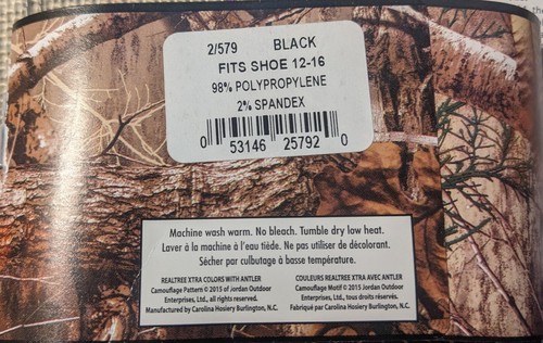 Realtree Mens Polypropylene Liner Mid-Calf Size 12-16 Boot Socks 2 Pairs - Picture 4 of 4