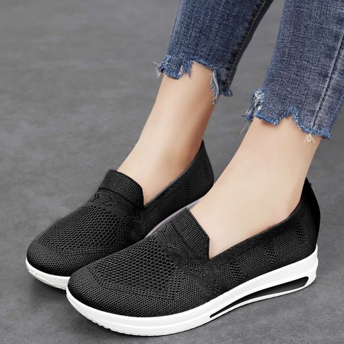Women's Slip On Shoes Casual Mesh Walking Sneakers Comfortable Loafers Flats - Picture 19 of 29