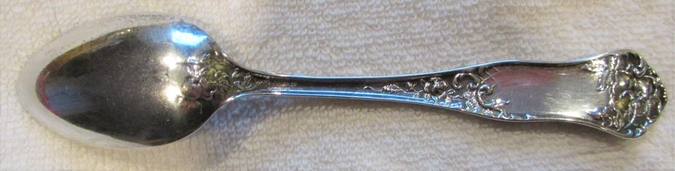 Cucharadita de plata esterlina American Beauty (rosa) Shiebler Foto 2 de 2