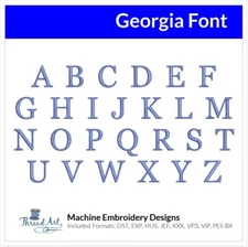Threadart Machine Embroidery Design Georgia BX Font Alphabet Loaded on USB