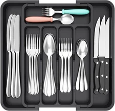 Silverware Drawer Organizer, Expandable Utensil Organizer