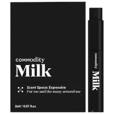 NIB COMMODITY MILK EXPRESSIVE FRAGRANCE SAMPLE MINI SIZE SPRAY .07 FL OZ 2 ML