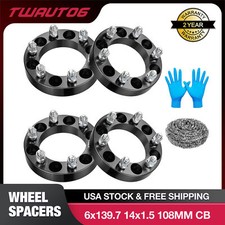 4pc 1 Inch 6x5.5 Wheel Spacers M14x1.5 For Chevy Silverado 1500 Gmc Sierra 1500