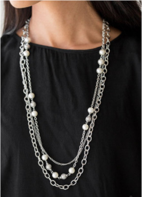 Paparazzi WHITE necklace set Classical Cadence