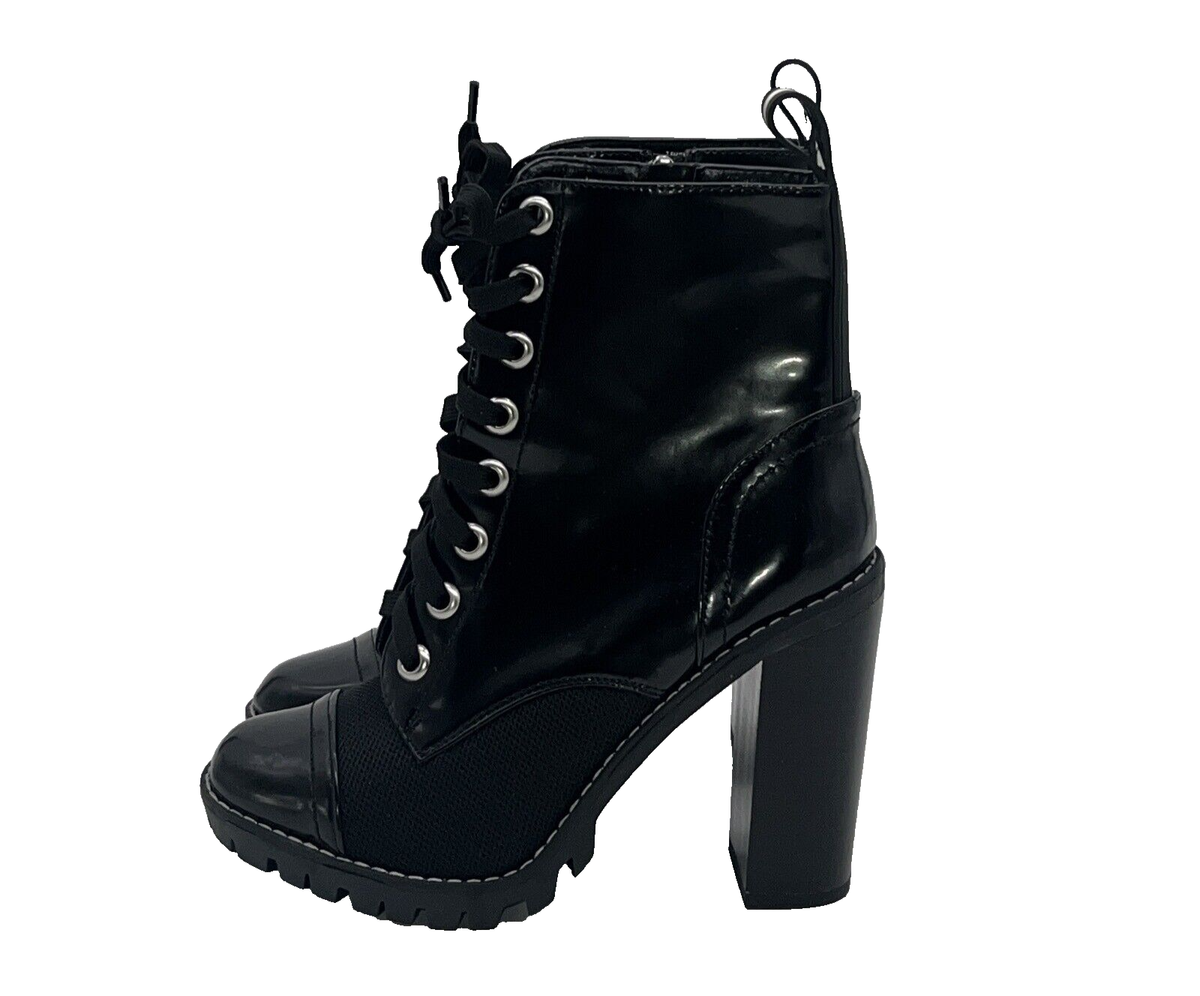 Steve Madden Boots Womens 7.5 Black Pauline Combat Faux  display picture 2