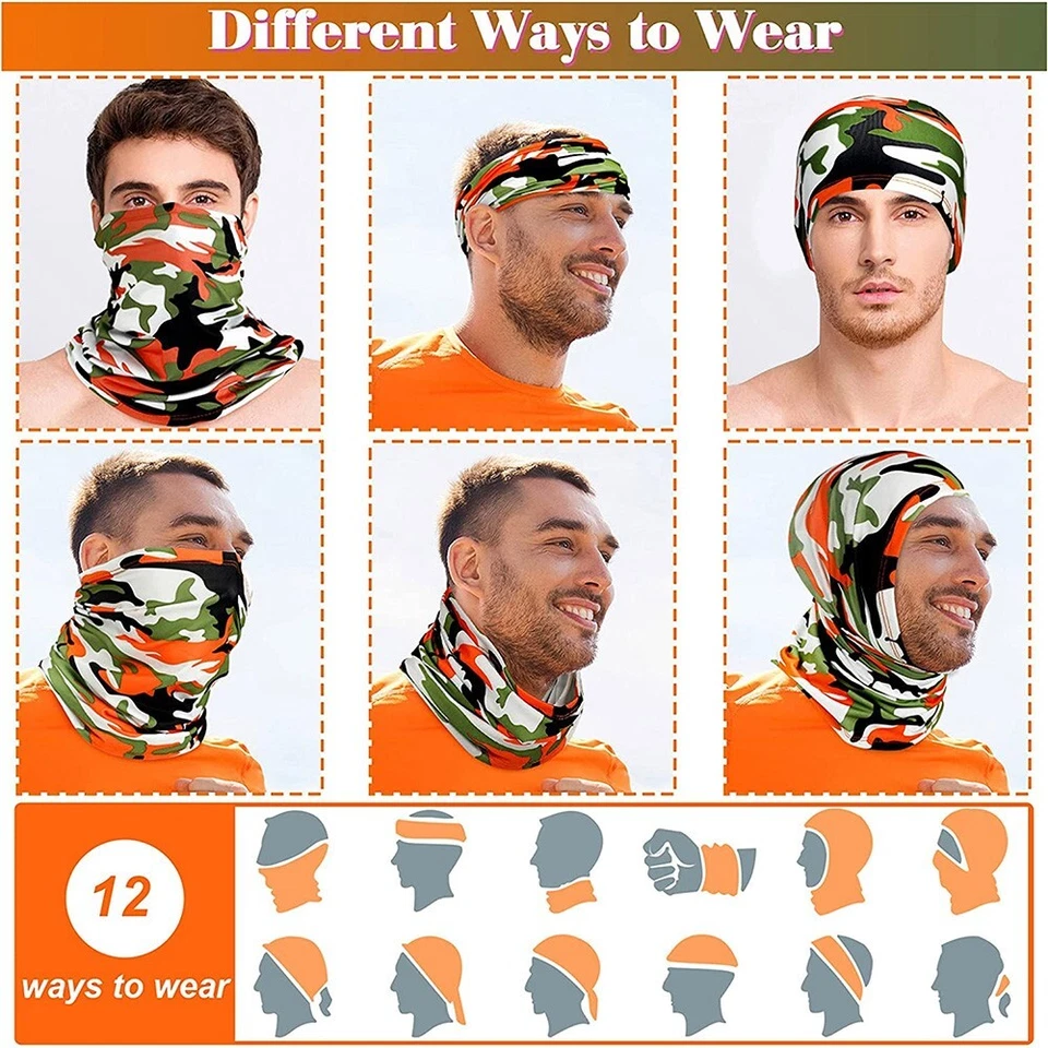 6x Máscara facial de verano protector solar cuello polaina cubierta pasamontañas bandana hombres mujeres niños Foto 3 de 4