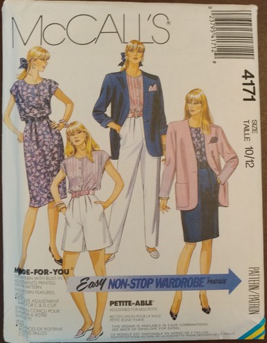 VTG 1989 McCall's 4171 Non-Stop Wardrobe Jacket Top Pants Shorts Size 10 12 - Picture 1 of 4