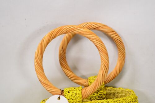 NEU Aranaz Panuela Mini gehäkelte Raffia Eimertasche in gelb - Bild 3 von 8