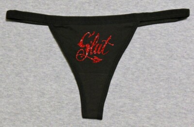 Sexy Katrina Jade Slut Tattoo Funny Cosplay Glow in Dark Halloween Party Thong