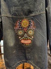 Sugar Skull Handpainted Denim Jacket 