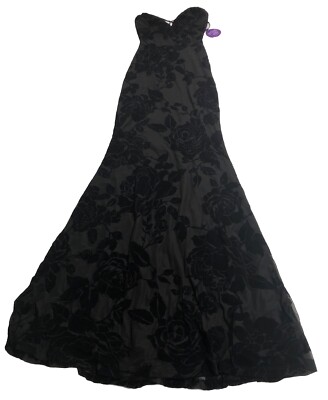black corset dress windsor Plus-Size Long Black Beaded Prom Dress with Cut-Outs Black / 18 main image 1