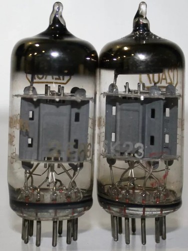 12AU7 TOSHIBA "O" GETTER MADE IN JAPAN AMPLITREX AT1000 TESTED Qty 1 MATCH PAIR - Picture 6 of 9