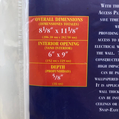 PlumBest 6"X9" Plastic Panel Snap-Ease Wall Access Panel Depth 5/8” A04-006 - Picture 3 of 6