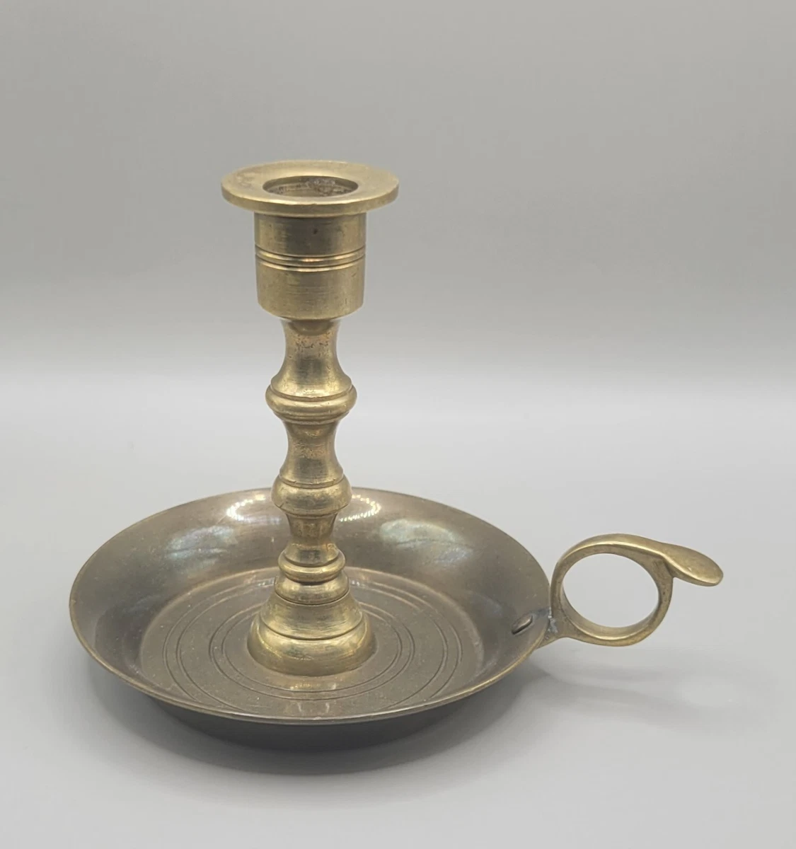 Single Bubble Pillar Candleholder - Antique Brass, Candle Holders