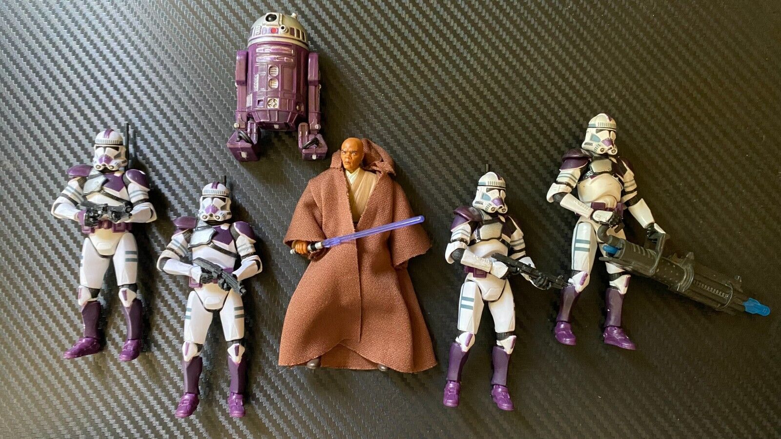 Star Wars Purple Clone Trooper 3.75" + Mace Windu