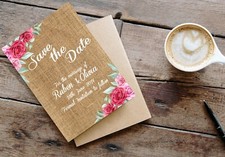 Save The Date Cards Wedding Invitations Invites Burlap