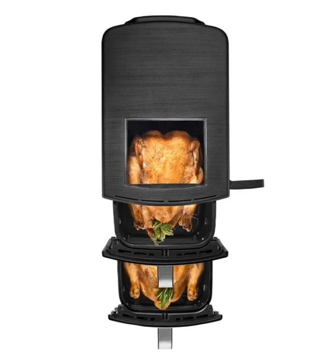 Gourmia Dual Basket Air Fryer Smart Finish 4Layer Cooking | eBay