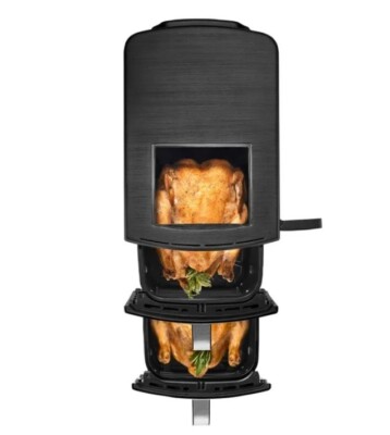 Gourmia Dual Basket Air Fryer Smart Finish 4Layer Cooking | eBay