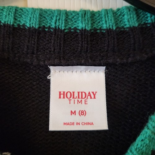 Holiday Time Boys Christmas Sweater size M (8) Black, Green, Red NWT - Picture 6 of 8