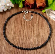 Dainty Lava Rock 4mm Beaded Volcanic Stone Choker Healing Minimalist Necklace