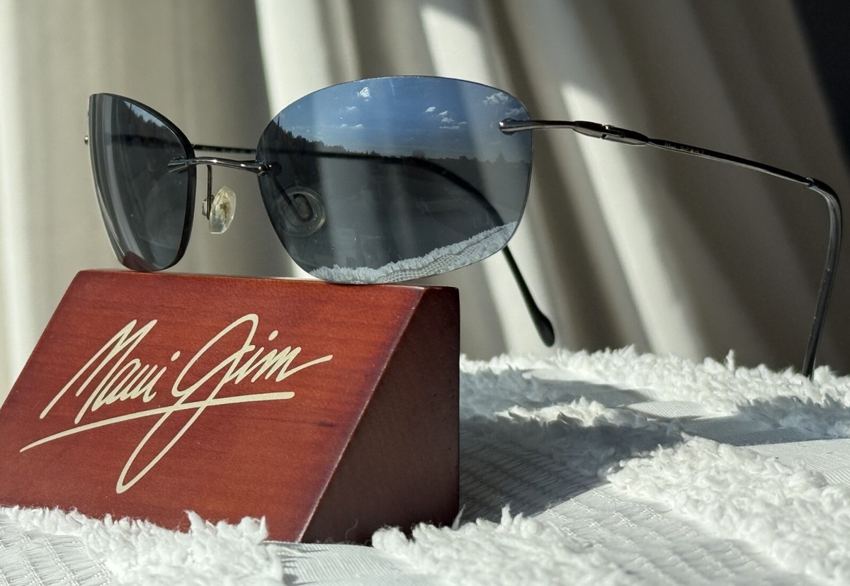 maui jim Kona neutral gray rimless sunglasses mj-451-02 unisex Maui Jim Kona MJ 451 02 Gunmetal Grey Frame + Neutral Grey  main image 2