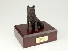 Husky, Bronze Stand Pet Cremation Urn Available in 3 Different Colors 4 Sizes